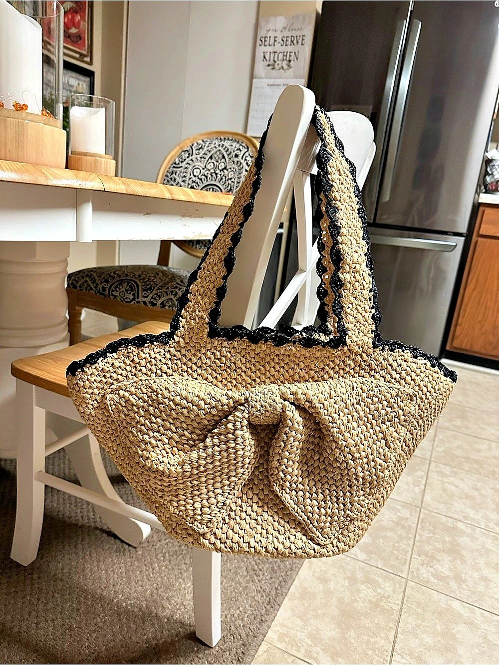 Kate Spade New York Kate Spade x Target large Raffia Bow Tote Bag